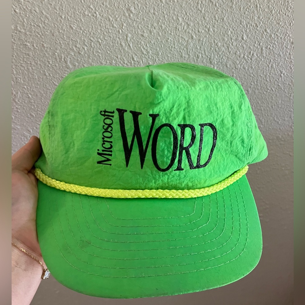 Vintage Microsoft Word Neon Green Hat